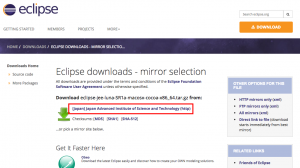 Eclipse downloads   mirror selection